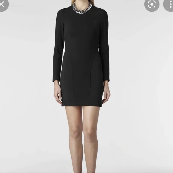 All saints Essi Long Sleeved Dress in Black Size 10 All saints Essi Long Sleeved Dress in Black Size 10